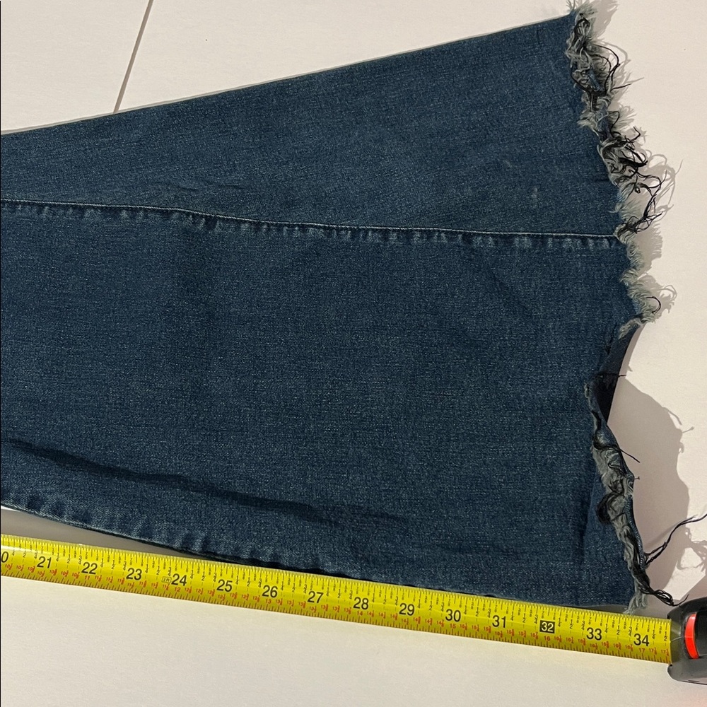 Three Bird Nest Bellbottoms Denim Jeans sz Medium Dark Wash Retro Flares Anthro - Picture 8 of 8
